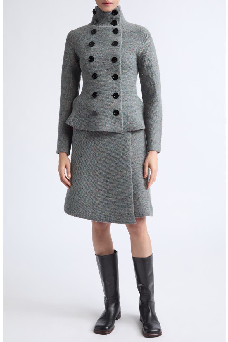 Capucine Wool Donegal Sweater Jacket, Alternate, color, BLUE MULTI
