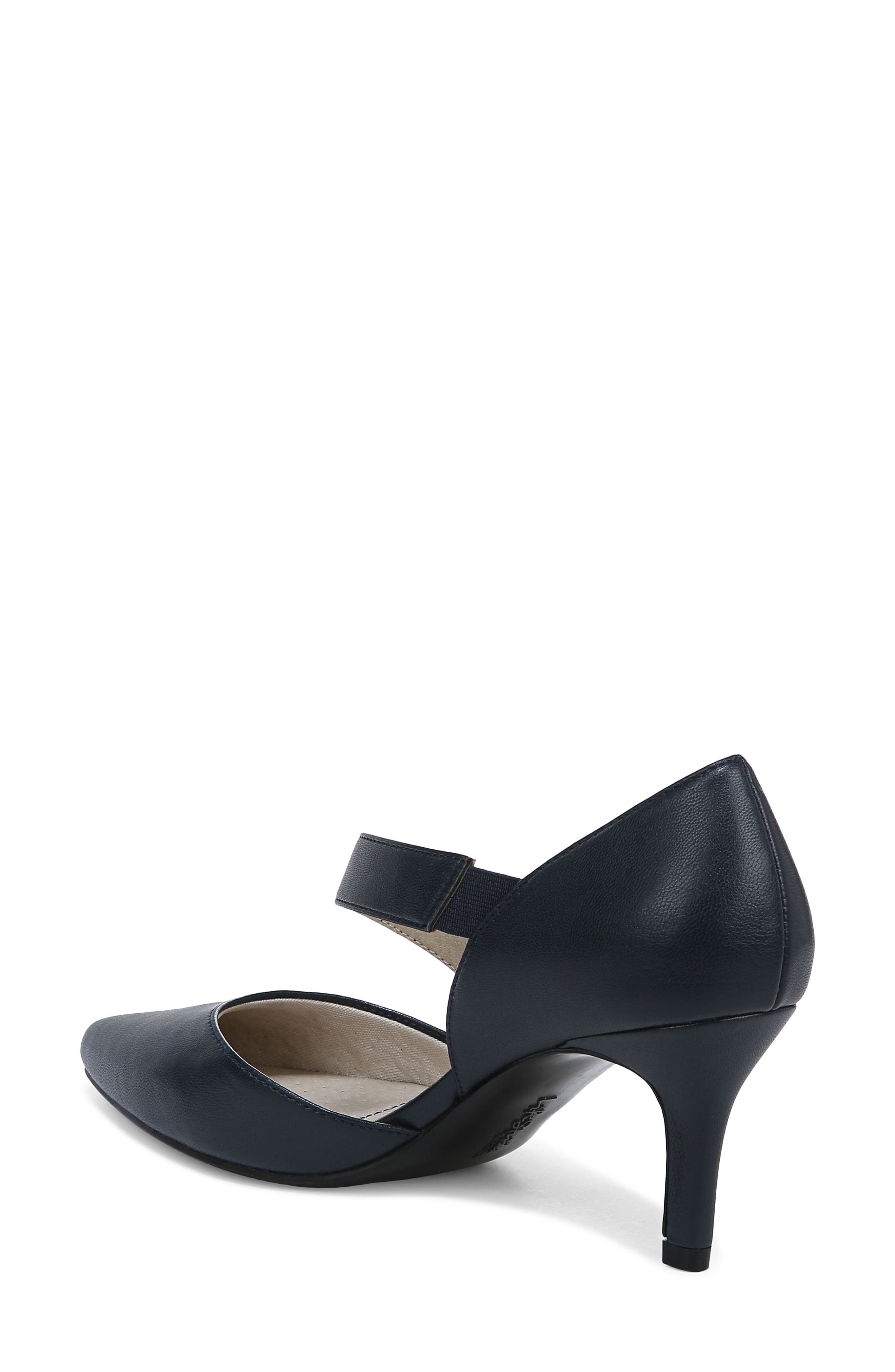 Suki Asymmetric Strap Pump, Alternate, color, LUX NAVY