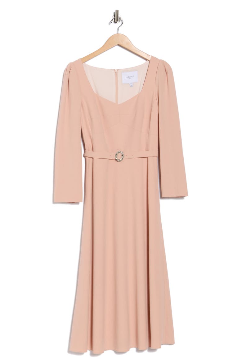 Katerina Long Sleeve Crepe Dress, Alternate, color, PIN-PINK