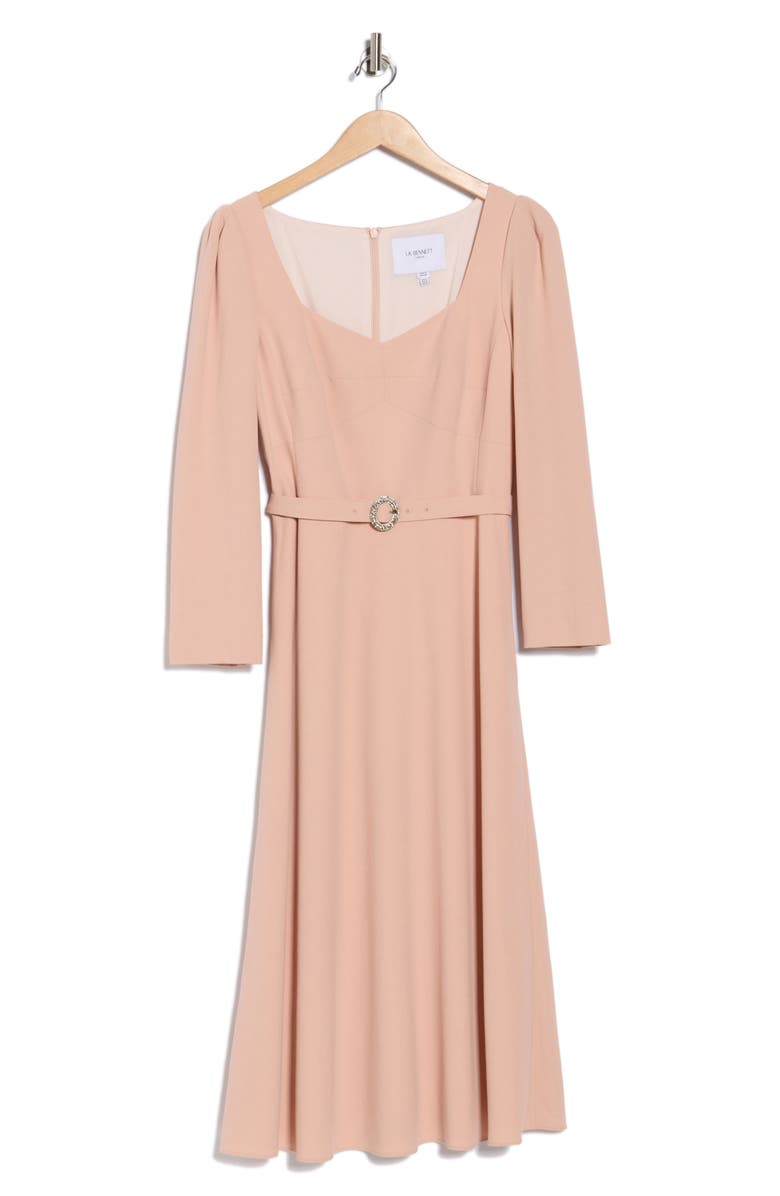 LK Bennett Katerina Long Sleeve Crepe Dress, Alternate, color, Pin-Pink