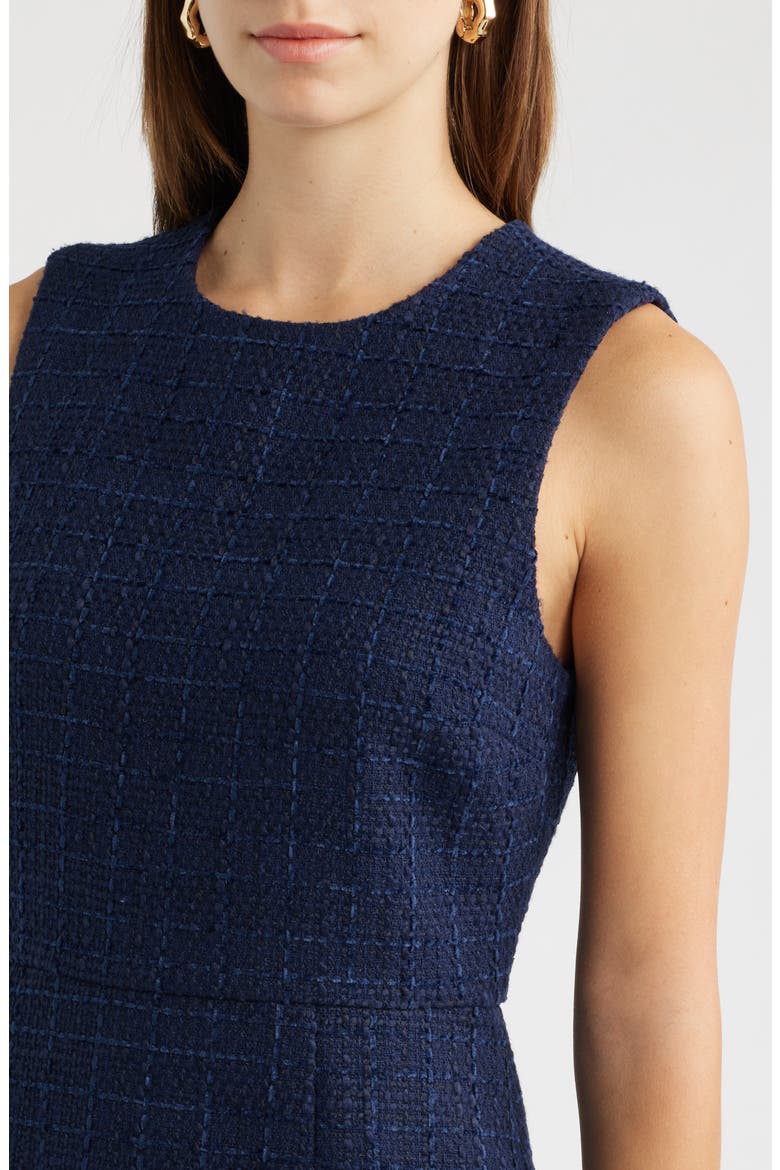 Tweed Sheath Dress, Alternate, color, NAVY TWEED