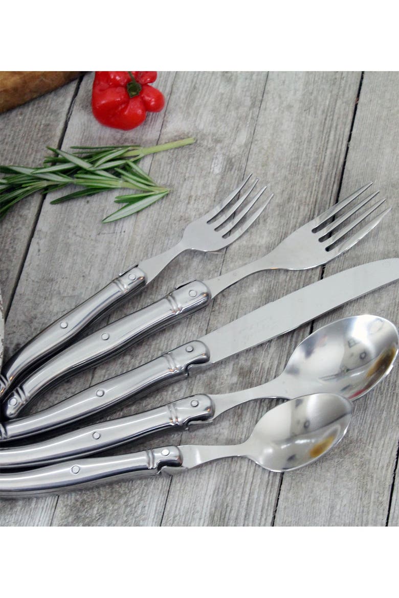 20-Piece Laguiole Flatware Set, Alternate, color, PEWTER
