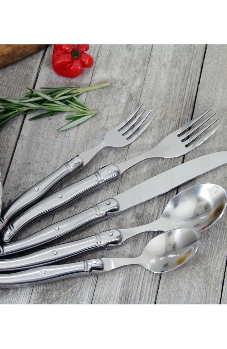 FRENCH HOME Laguiole 20-Piece Stainless Steel Flatware Set - Silver, Alternate, color, Silver