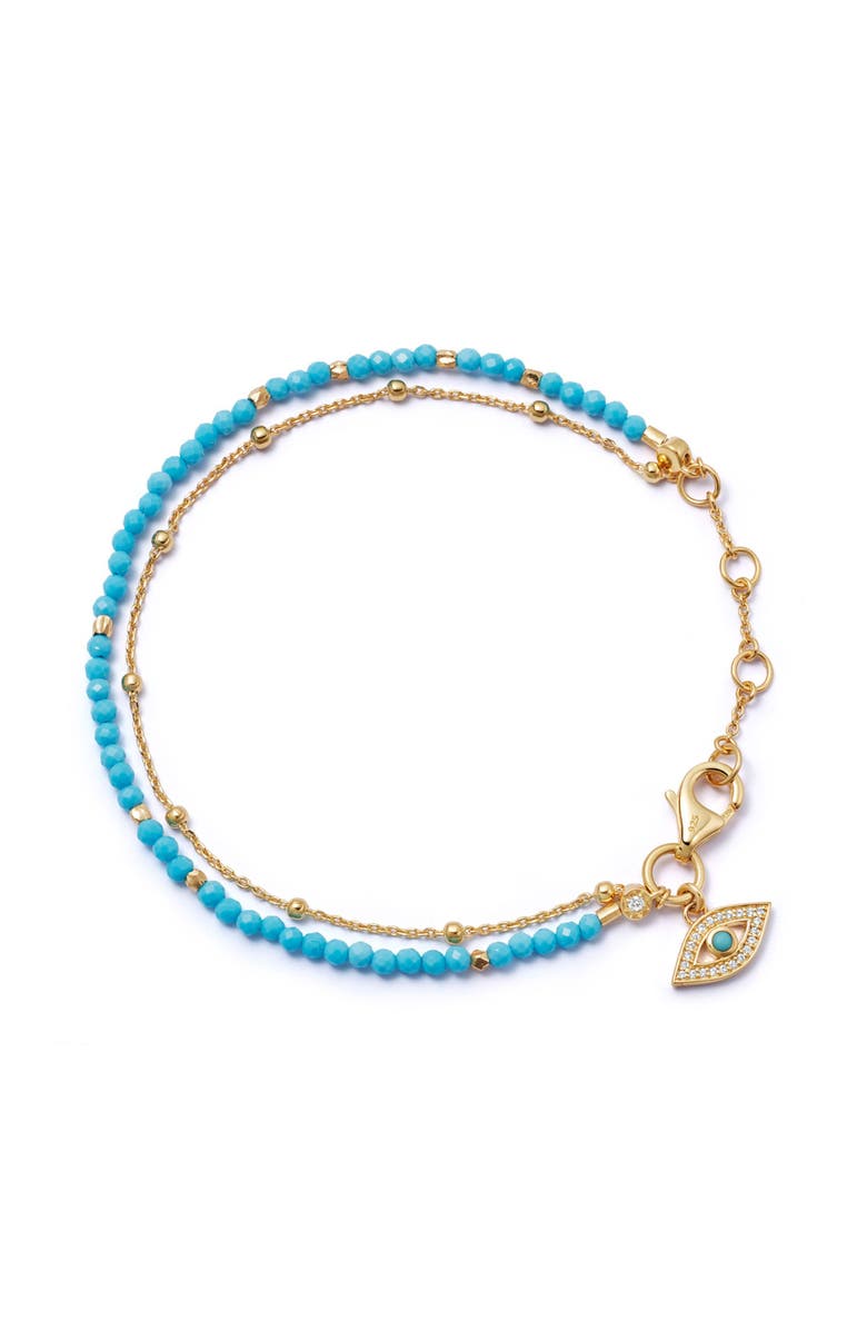 Astley Clarke Gold Fine Biography Turquoise Evil Eye Bracelet, Main, color, Turquoise Evil Eye