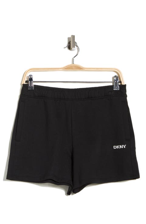 Metallic Logo High Rise French Terry Shorts