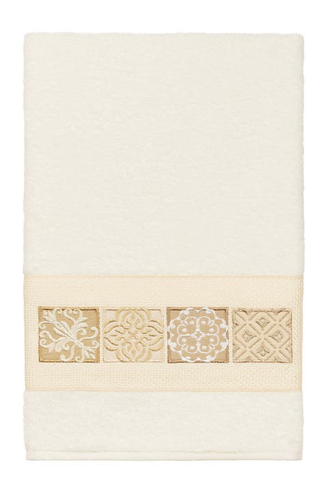Vivian Embellished Bath Towel - Cream