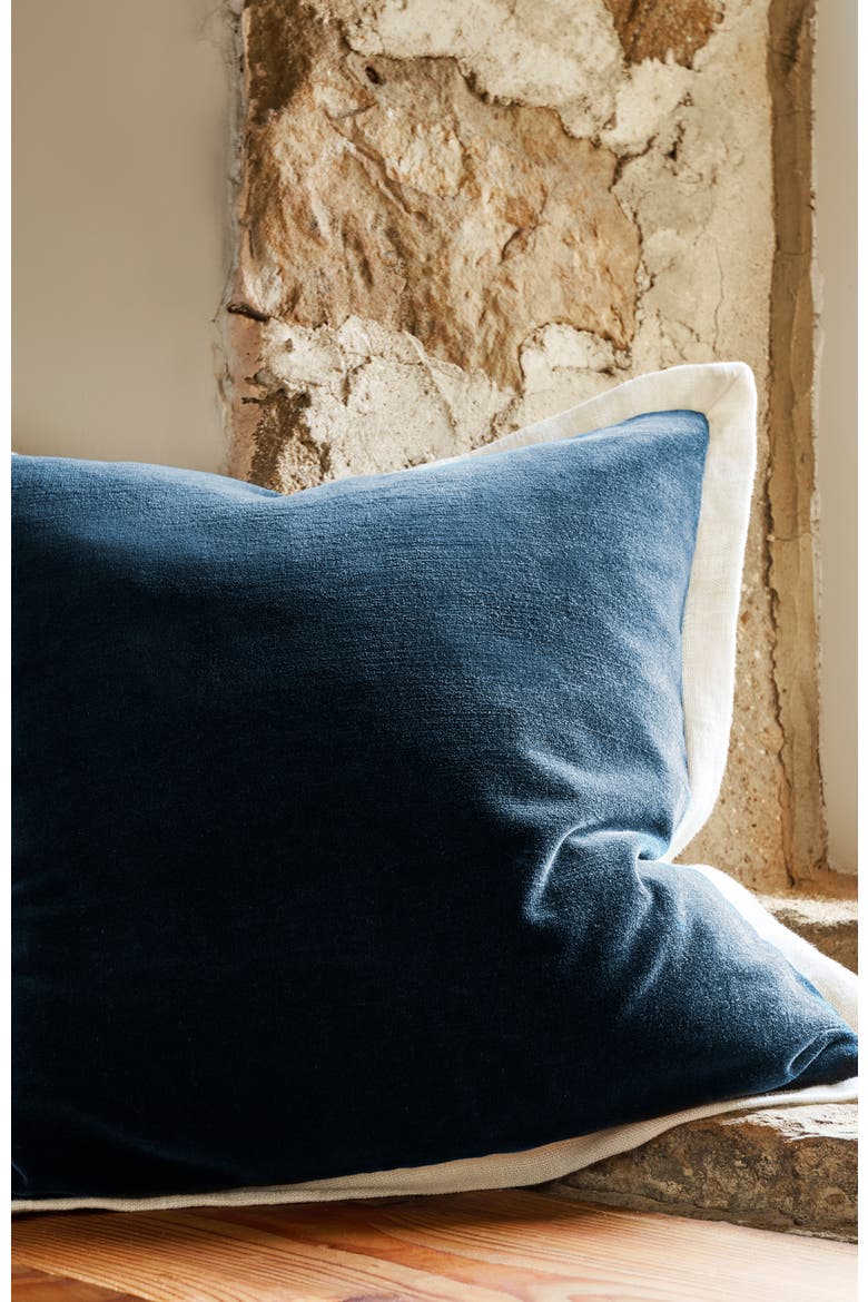 Eltham Luxury Velvet Cotton Cushion, Alternate, color, Navy