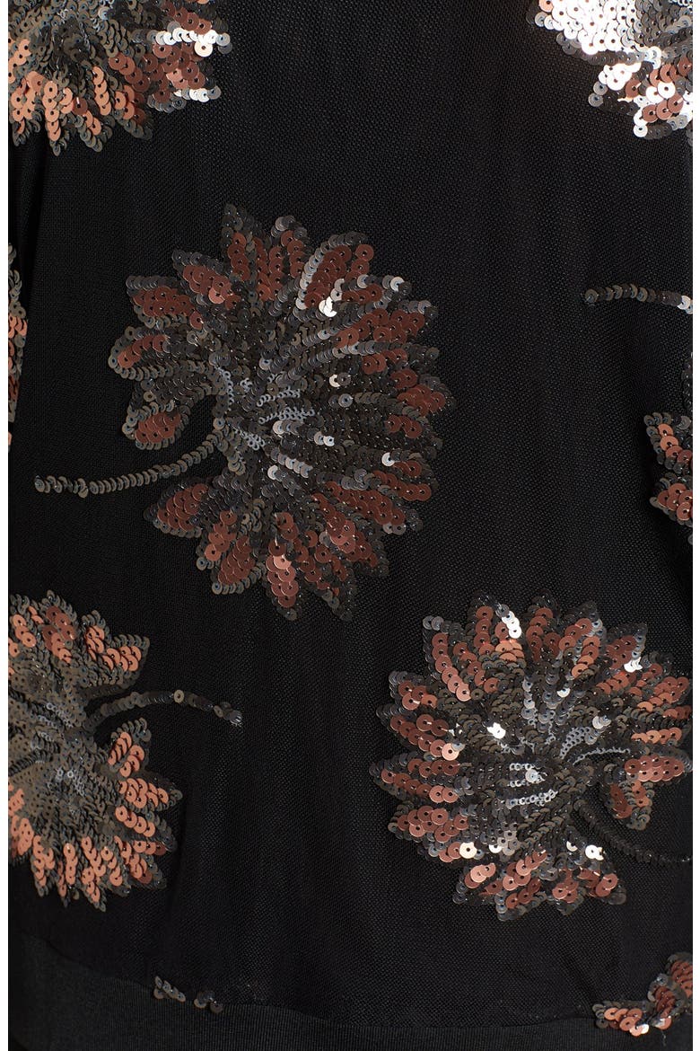 Sequin Bomber Jacket, Alternate, color, BLACK GOTHIC FLORAL SEQUIN