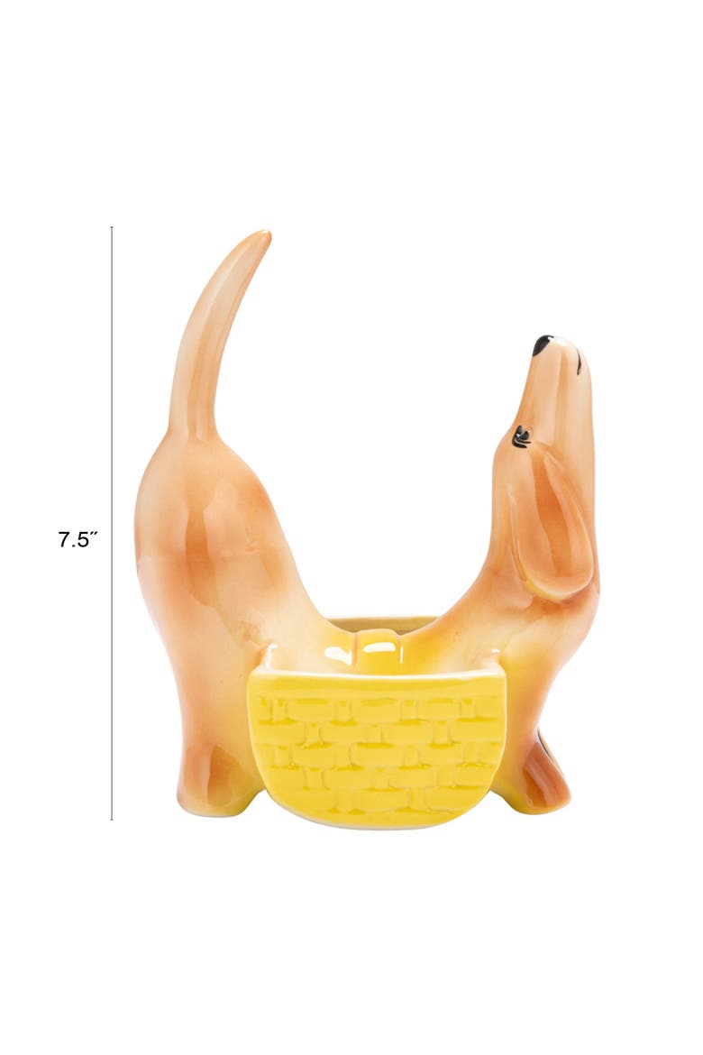 Dog-Shaped Planter with Dual Sections, Alternate, color, Brown