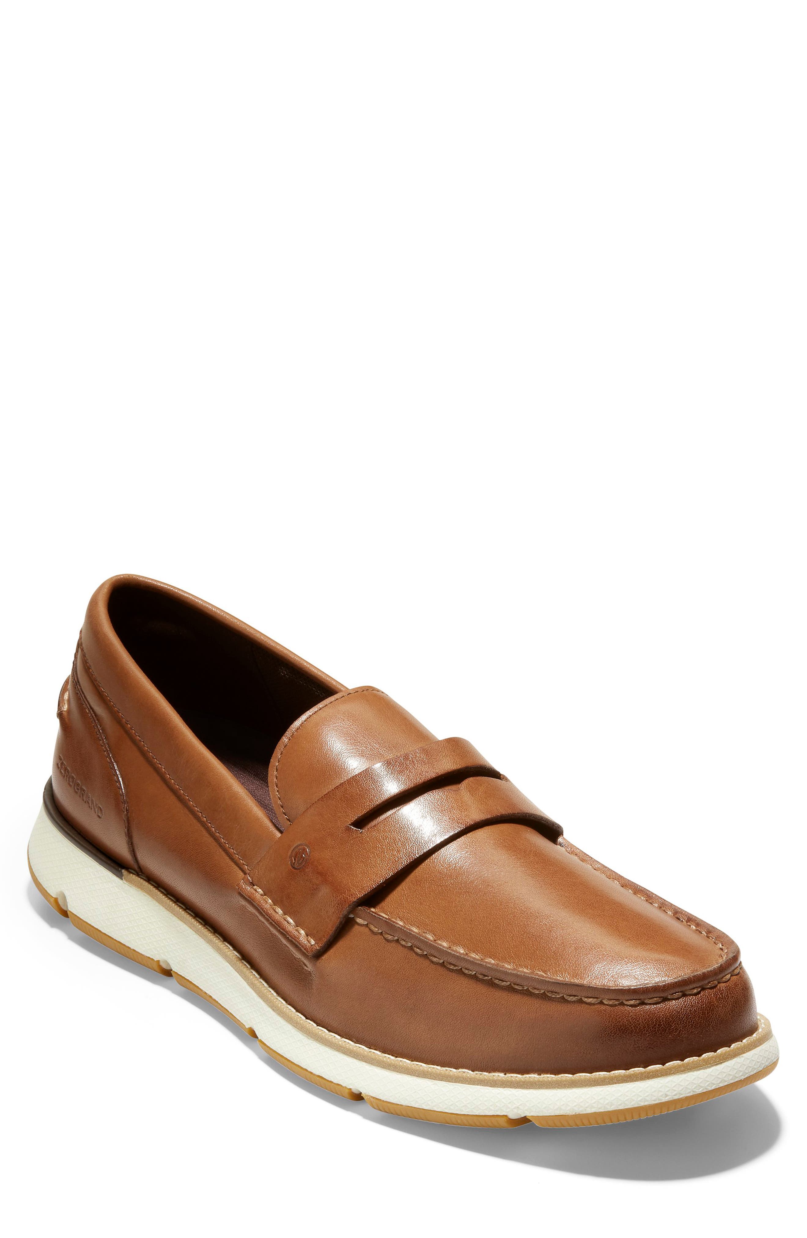 4.ZeroGrand Penny Loafer, Main, color, BRITISH TAN/ IVORY