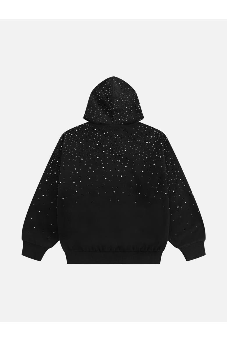 Rhinestone Pullover Hoodie, Alternate, color, Black