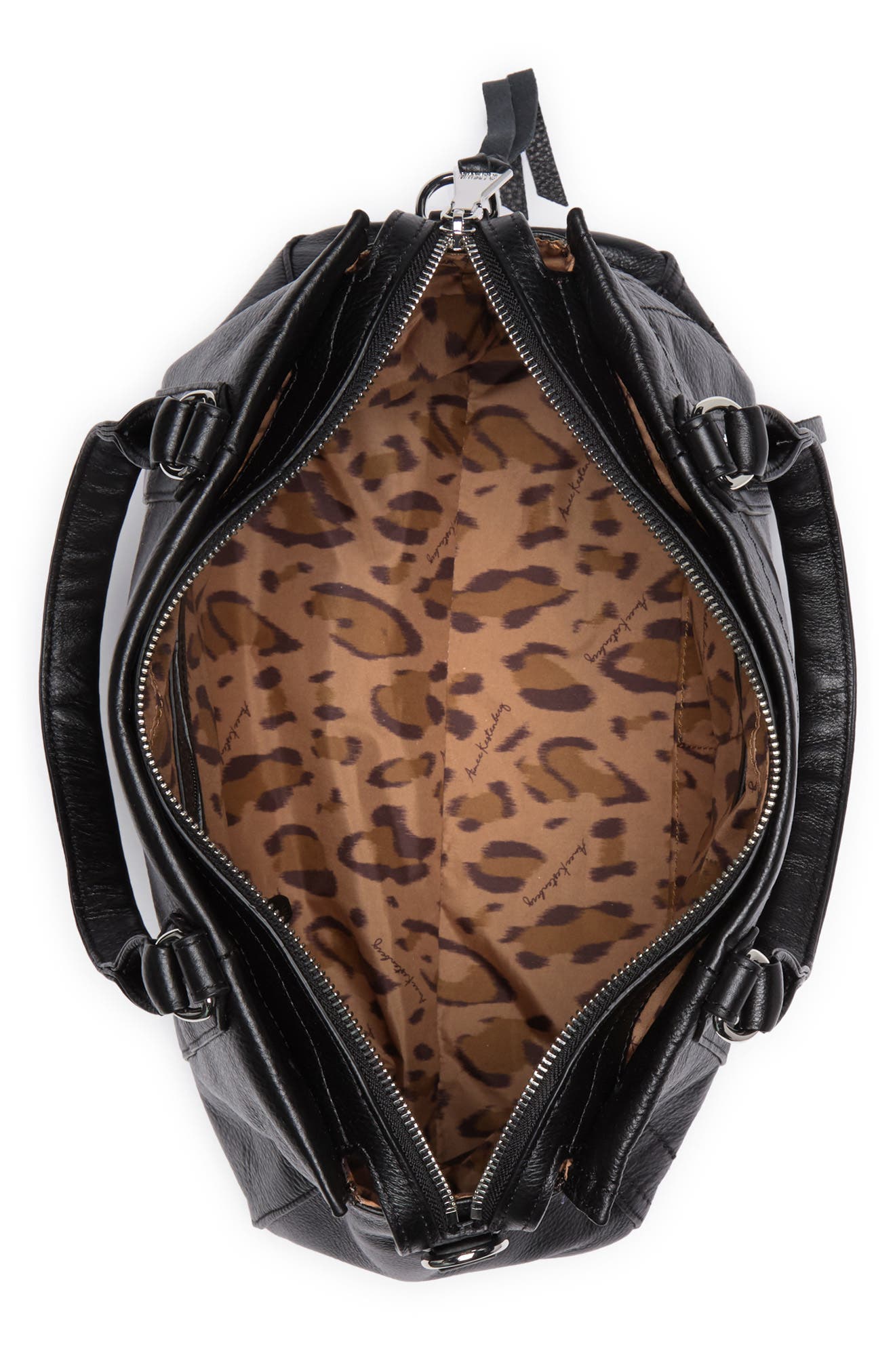 Aimee Kestenberg Zip Me Up Triple Entry Leather Satchel, Alternate, color, 