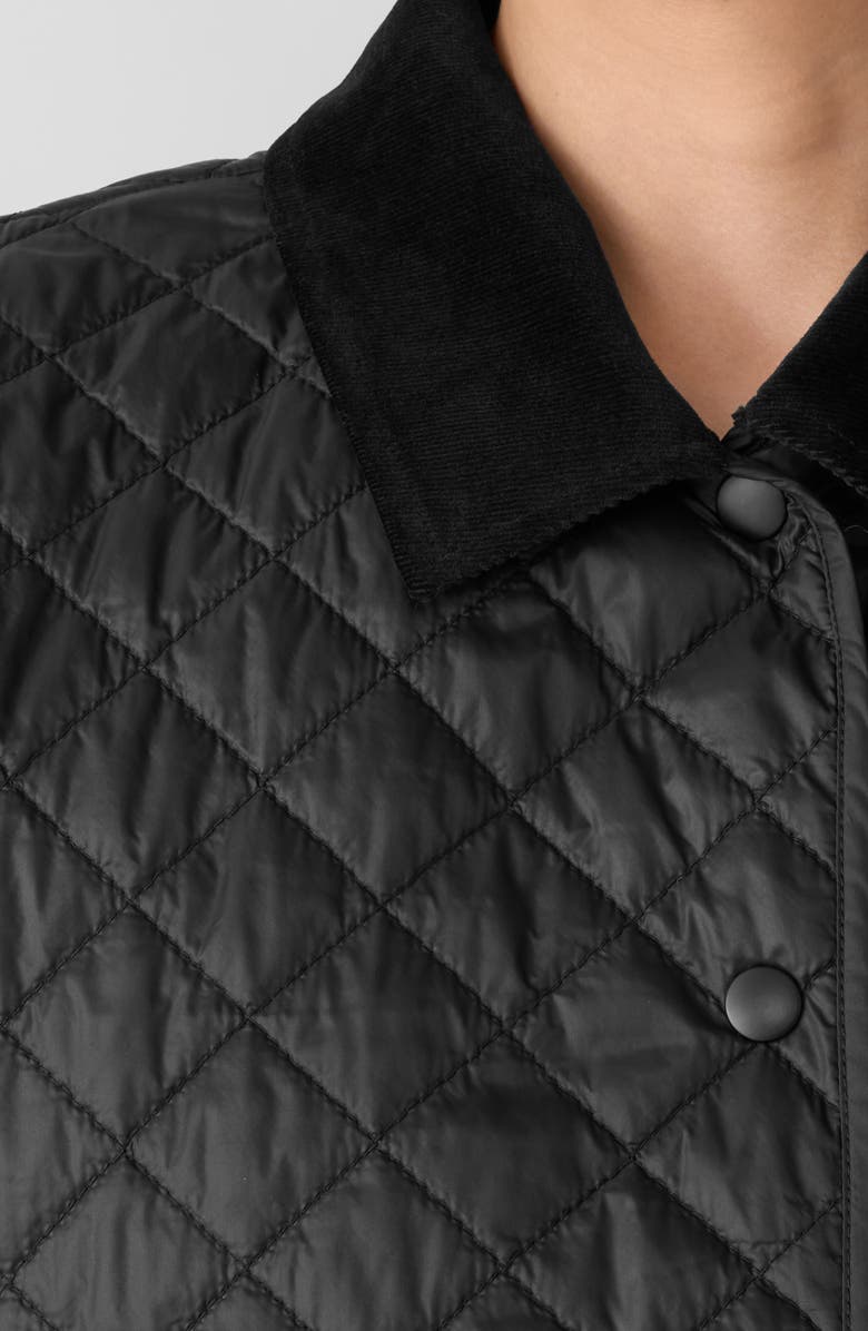 Eileen Fisher Corduroy Collar Quilted Jacket, Alternate, color, Black