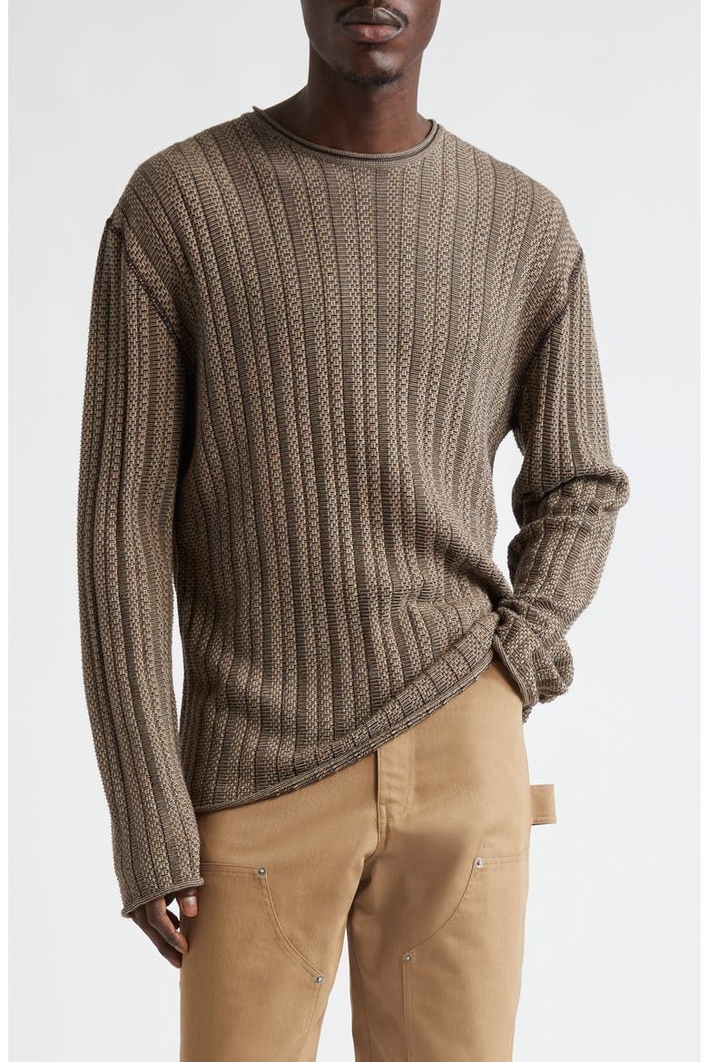 Journey Norton Jacquard Roll Neck Sweater, Main, color, TRAVERTINE/ COFFEE