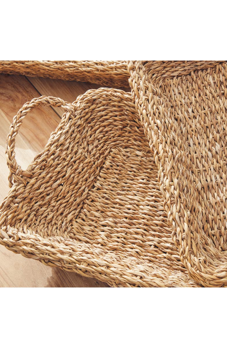 Napa Home & Garden Seagrass Trays With Handles Set of 3, Alternate, color, Beige