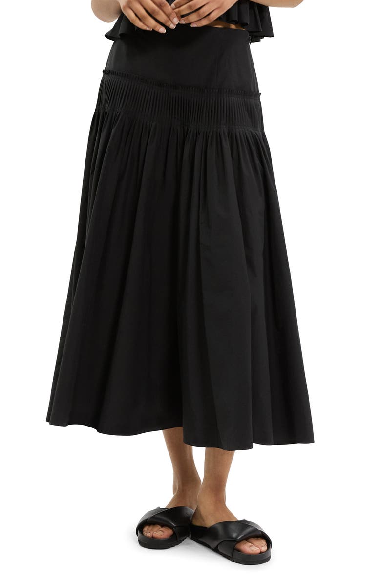 Theory Accordion Yoke Skirt, Main, color, Black