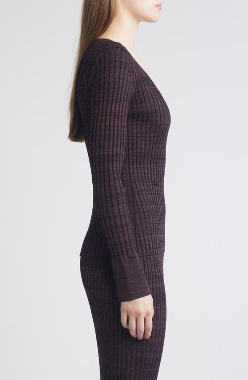 Hugo Boss Boss Firama Scoop Neck Rib Sweater In Burgundy