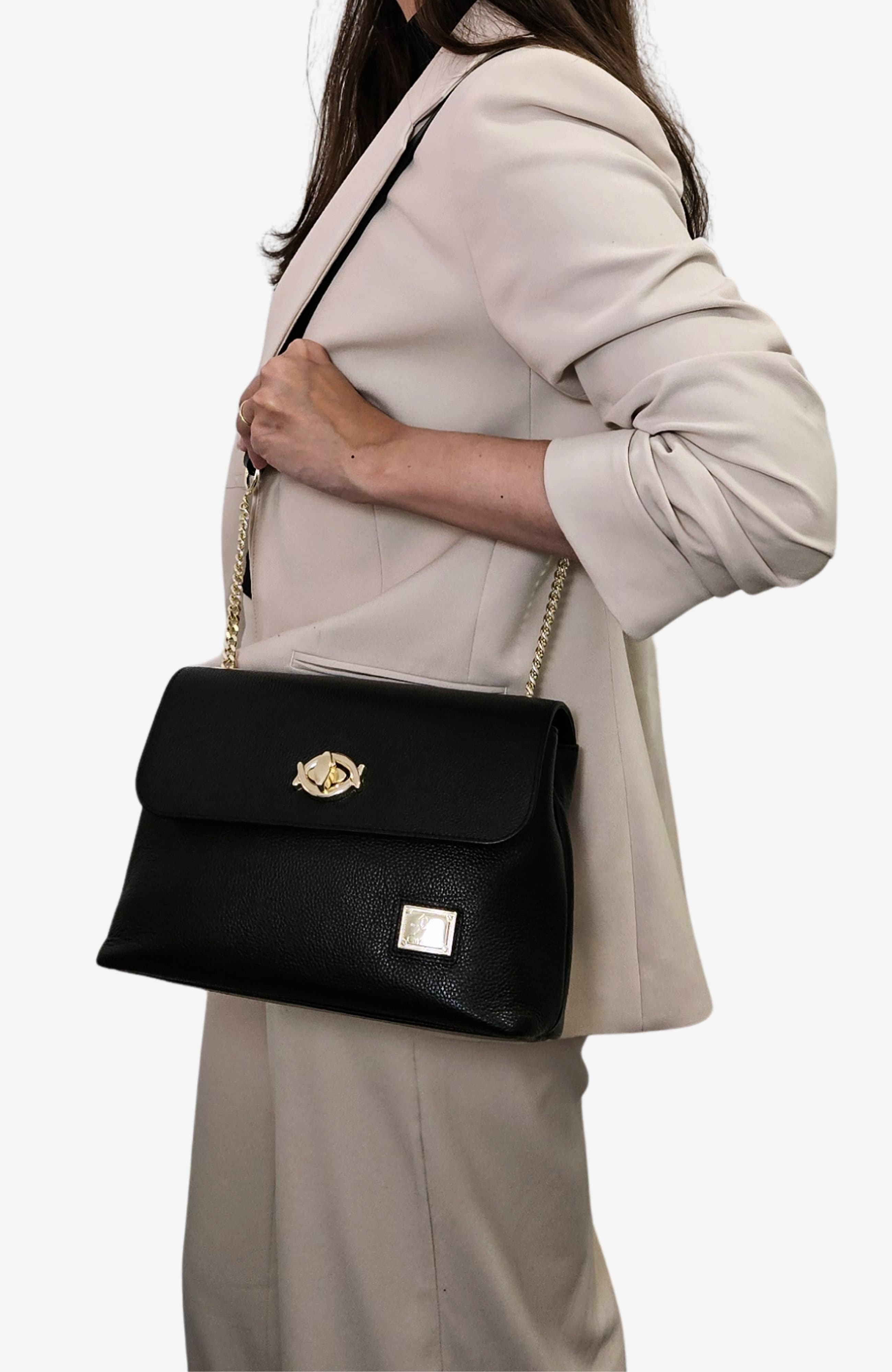 Muse 570 Pebbled Leather Shoulder Bag, Alternate, color, Black