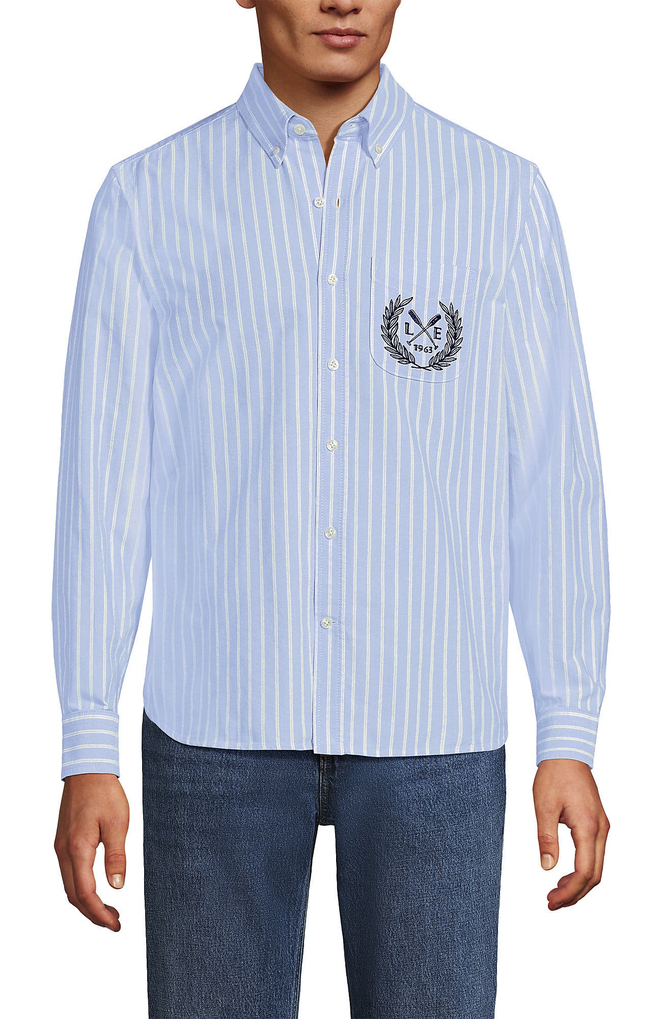 Le Crest/Soft Blue Stripe