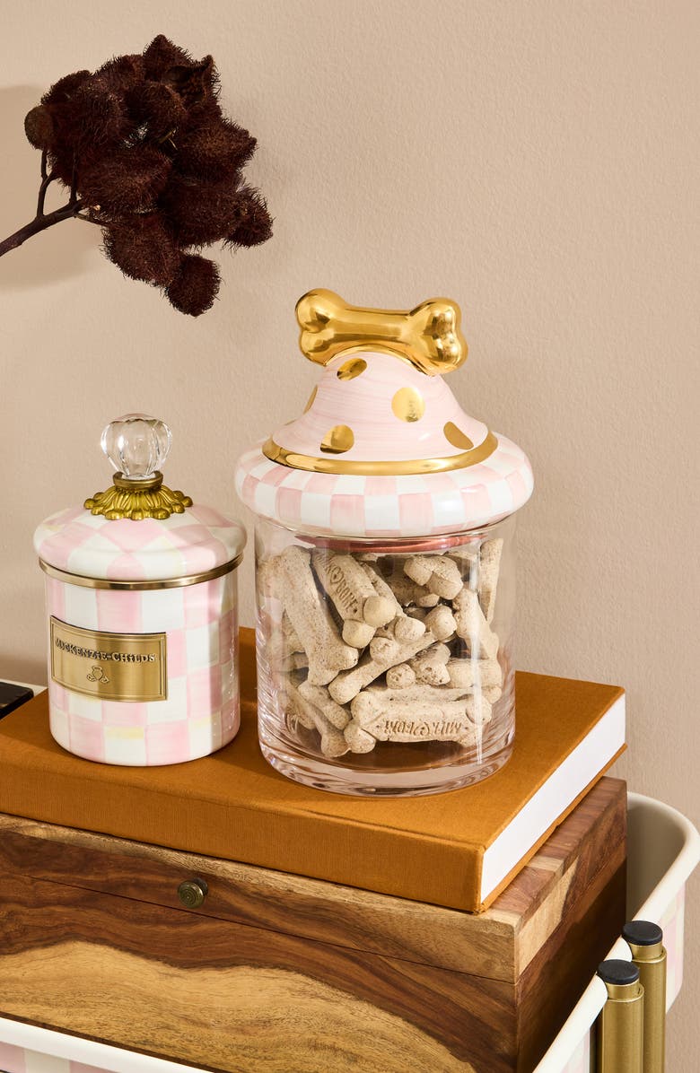 MACKENZIE CHILDS Rosy Check Canine Cookie Jar, Alternate, color, Rosy