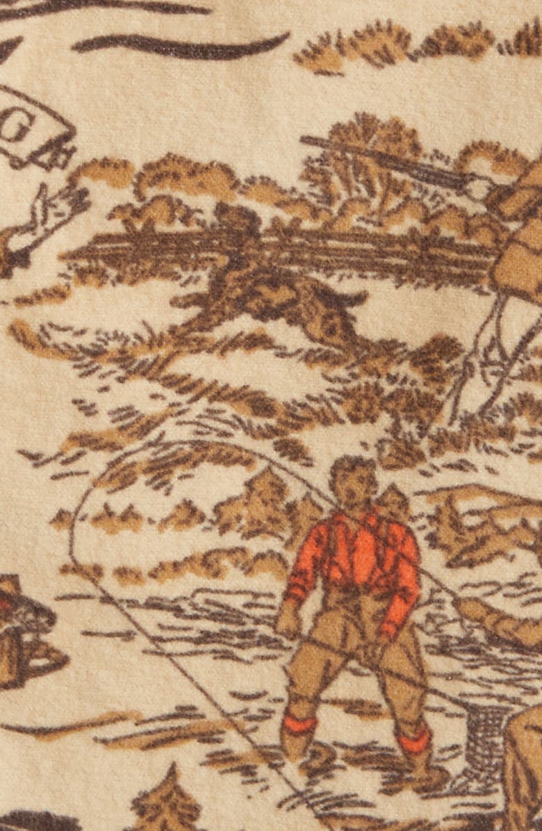 Brooks Brothers Archive Hunting Print Flannel Button-Down Shirt, Alternate, color,