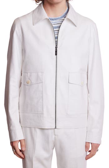 Paisley & Gray Milo Slim Fit Linen Blend Bomber Jacket In Red
