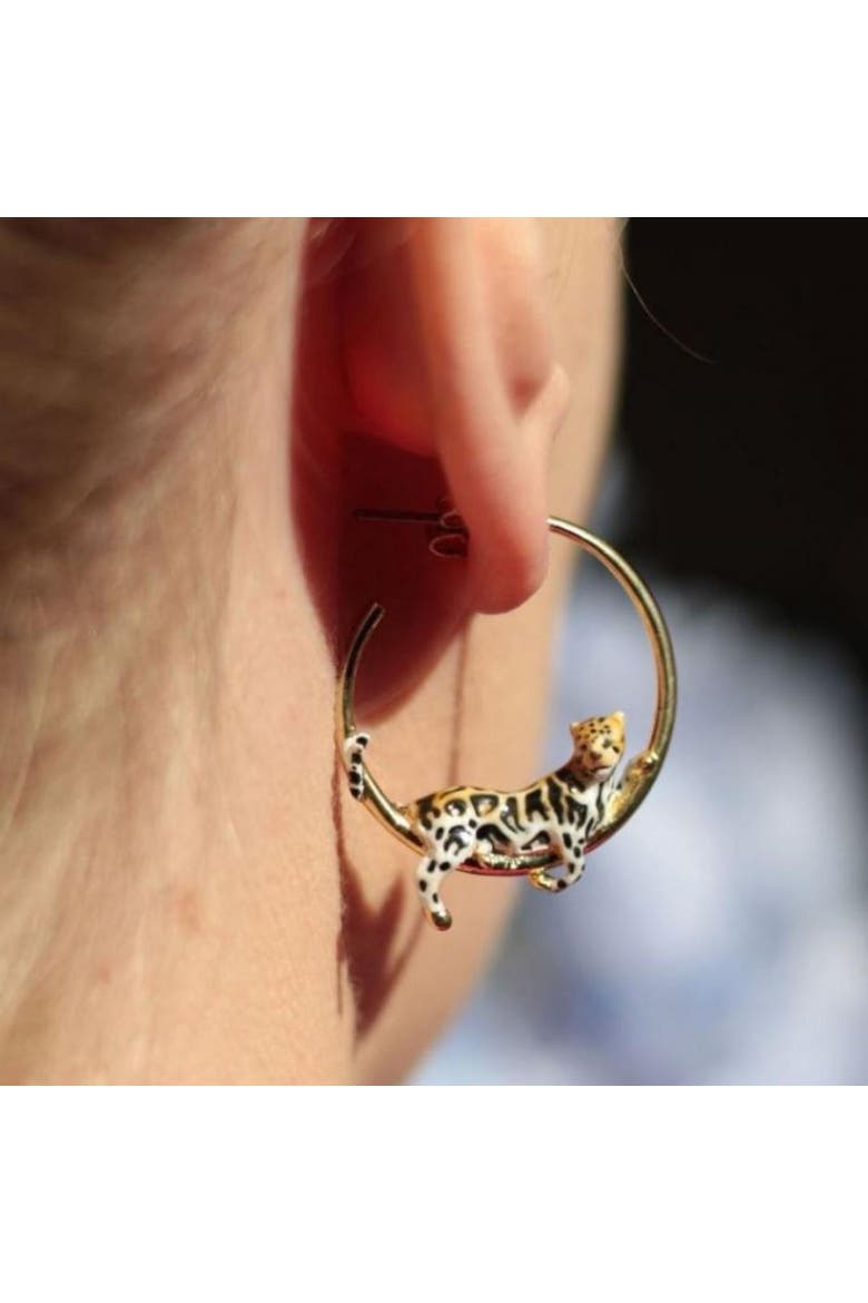 Clouded Leopard Hoops, Alternate, color, Leopard