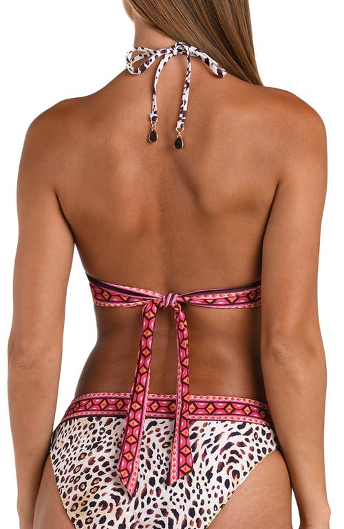 Sunshine 79 Paradise Heat Reversible Halter Bikini Top In Multi