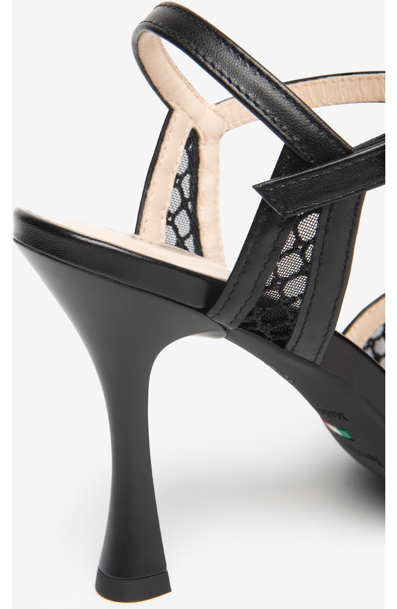 NeroGiardini Ankle Strap Mesh Sandal, Alternate, color, Black