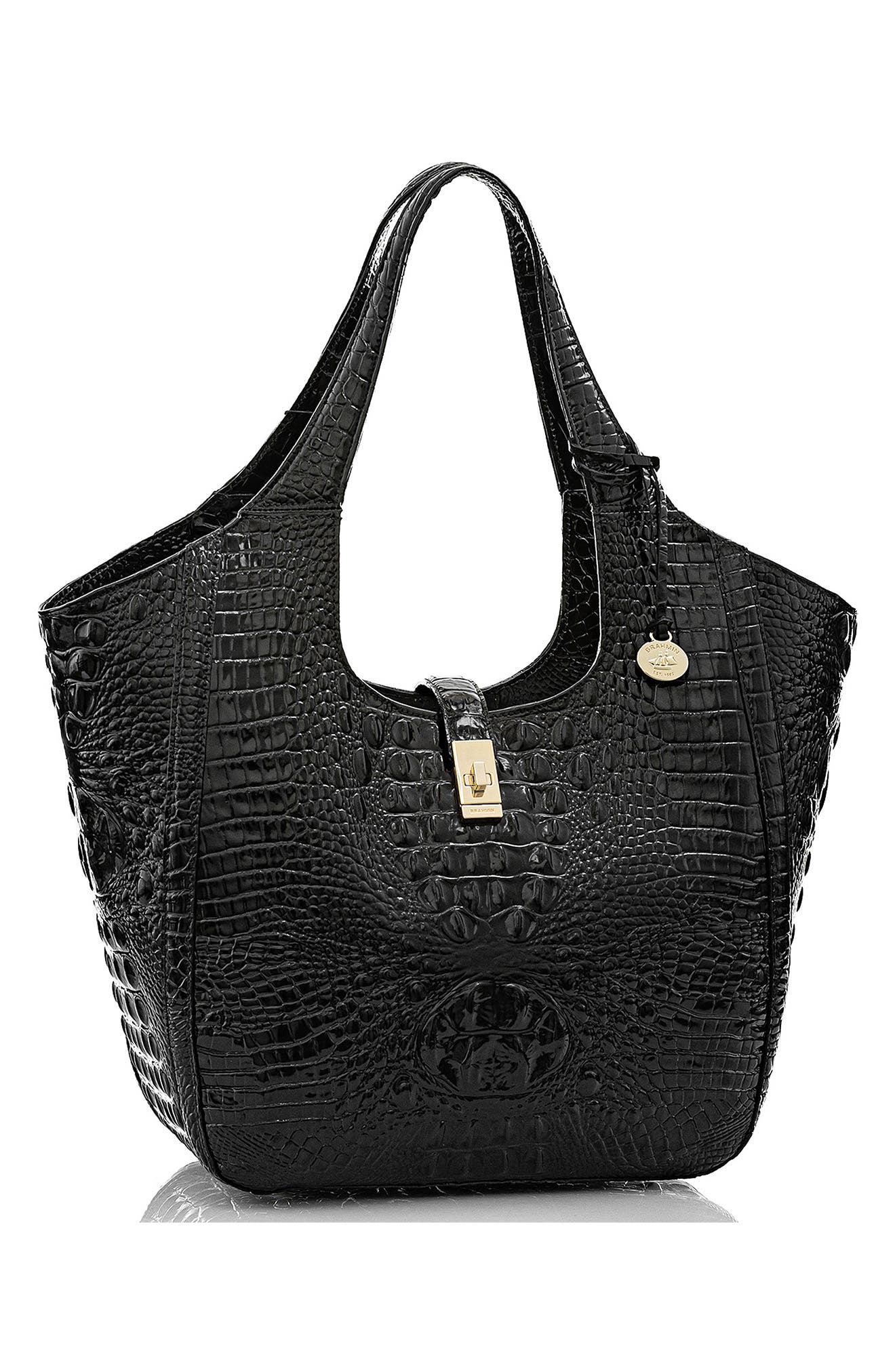 Brahmin Carla Croc Embossed Leather Tote, Alternate, color, 