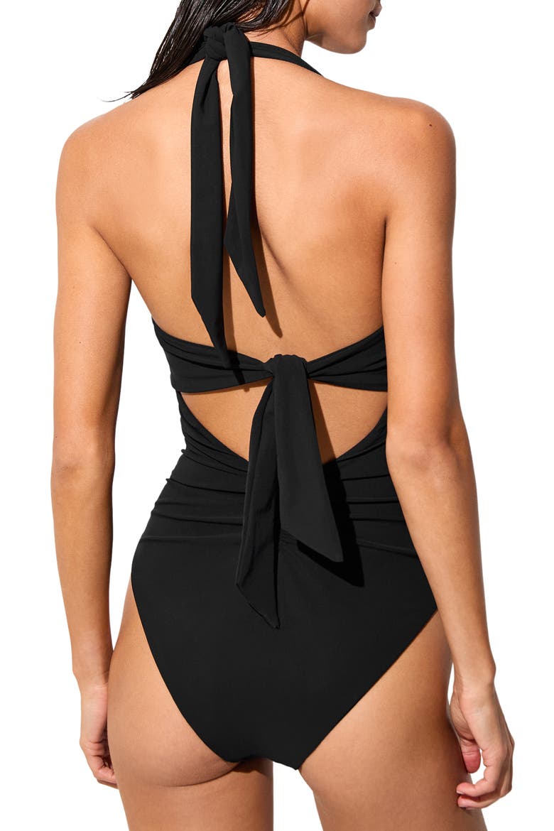 Marta Cutout One-Piece Swimsuit, Alternate, color, BLACK