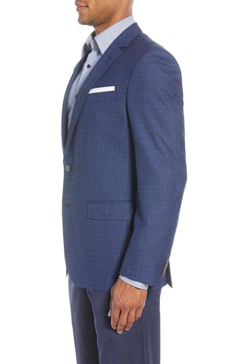 Hutsons Trim Fit Check Wool Sport Coat, Alternate, color, BLUE