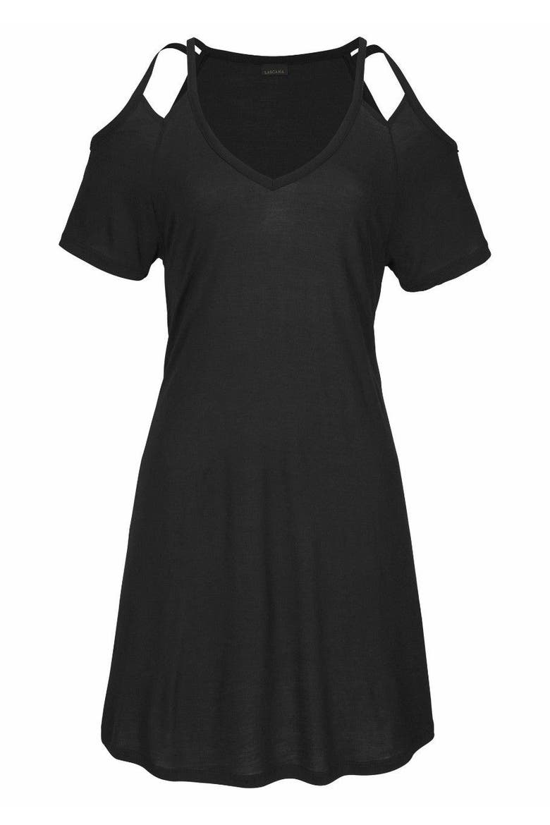 Cold Shoulder Dress, Alternate, color, Black