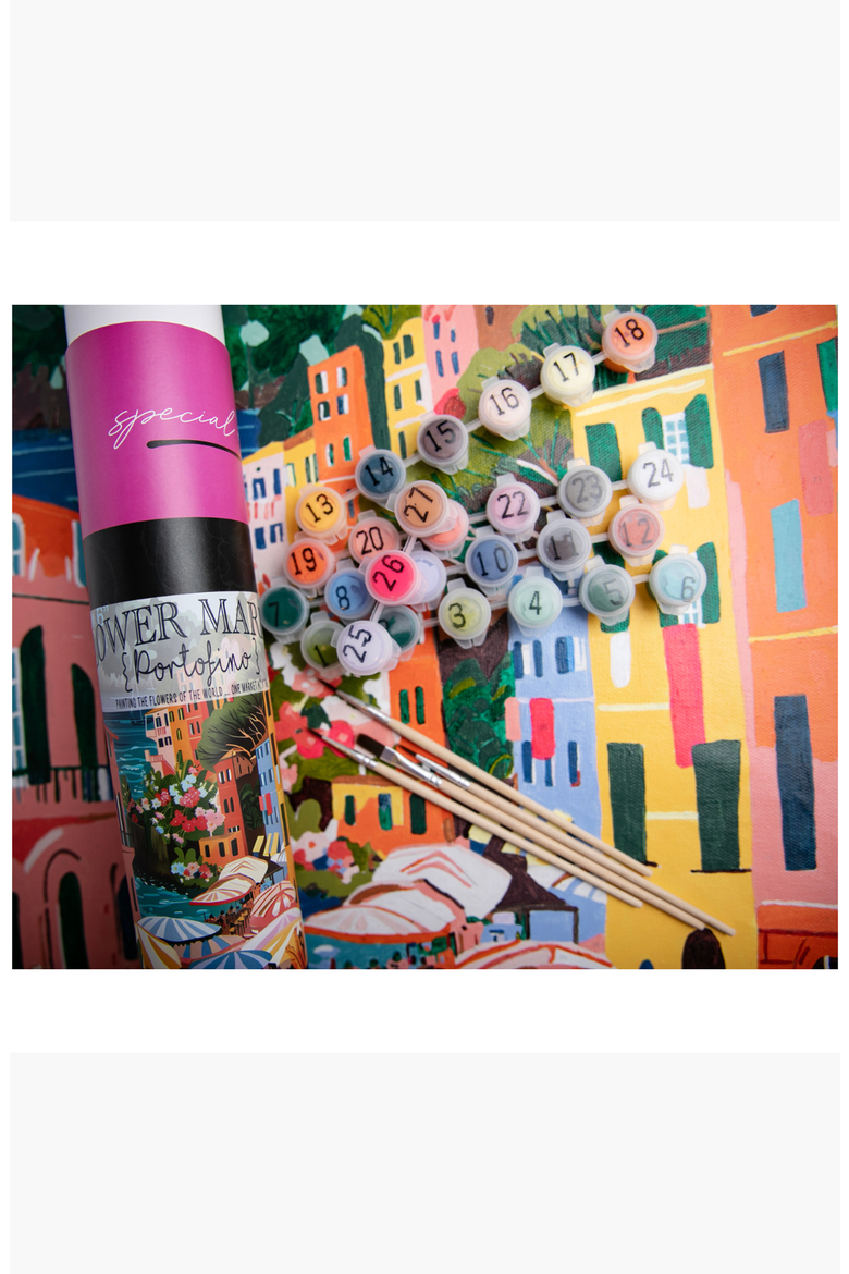Portofino Flower Market Paint by Numbers Kit, Alternate, color, Multicolor