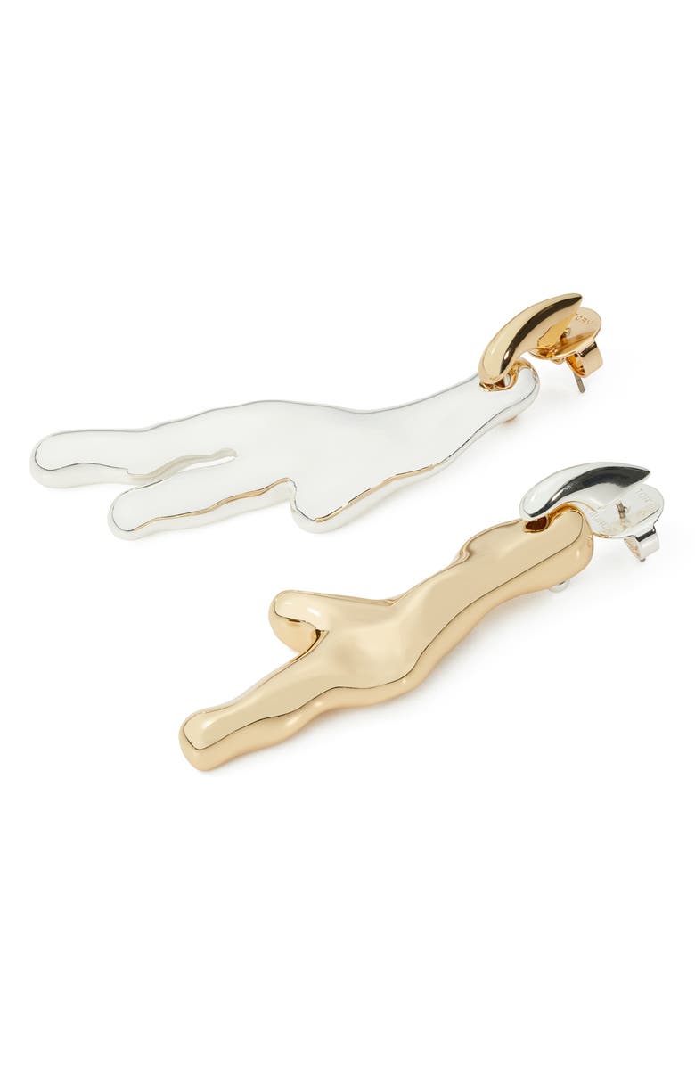 Tory Burch Coral Drop Earrings, Alternate, color, Light Silver / Light Brass