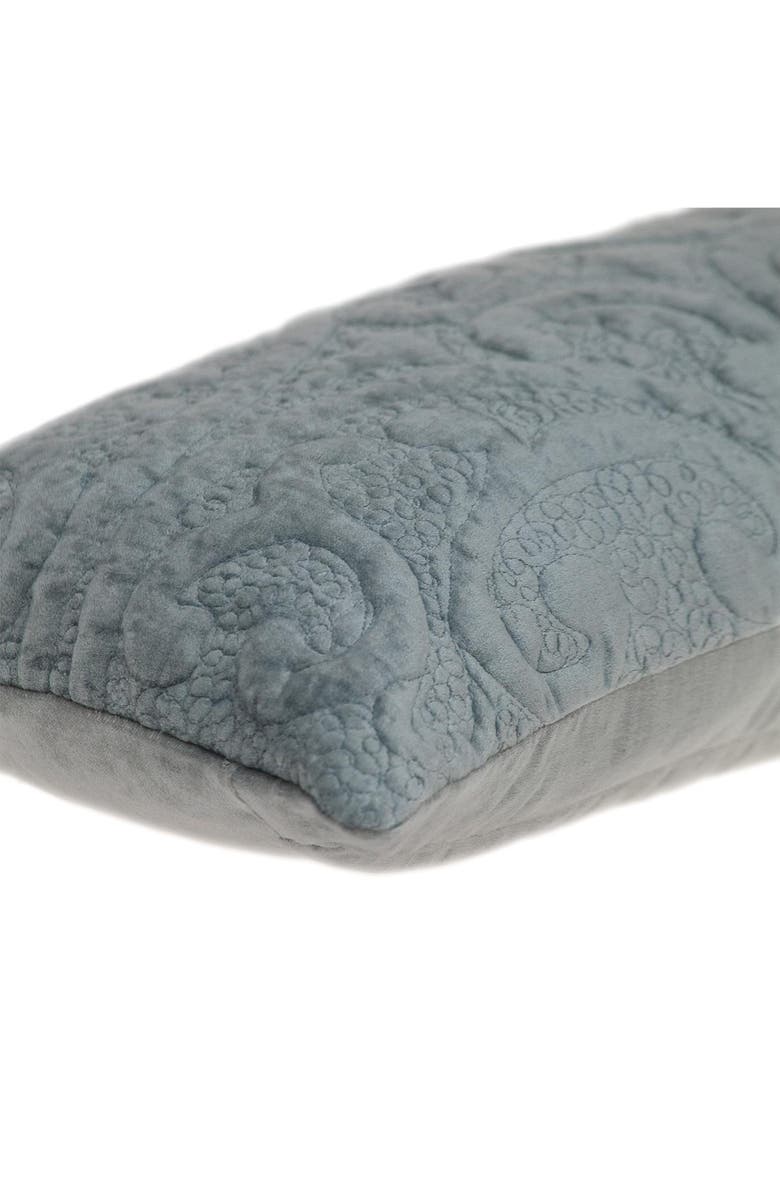 PARKLAND COLLECTION Tufted Velvet Oblong Throw Pillow, Alternate, color, Grey