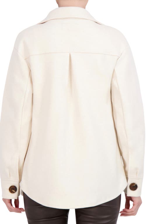 Ookie & Lala Faux Wool Shacket In Off White