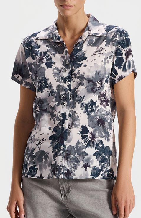 Marina Short-Sleeved Collared Floral Shirt