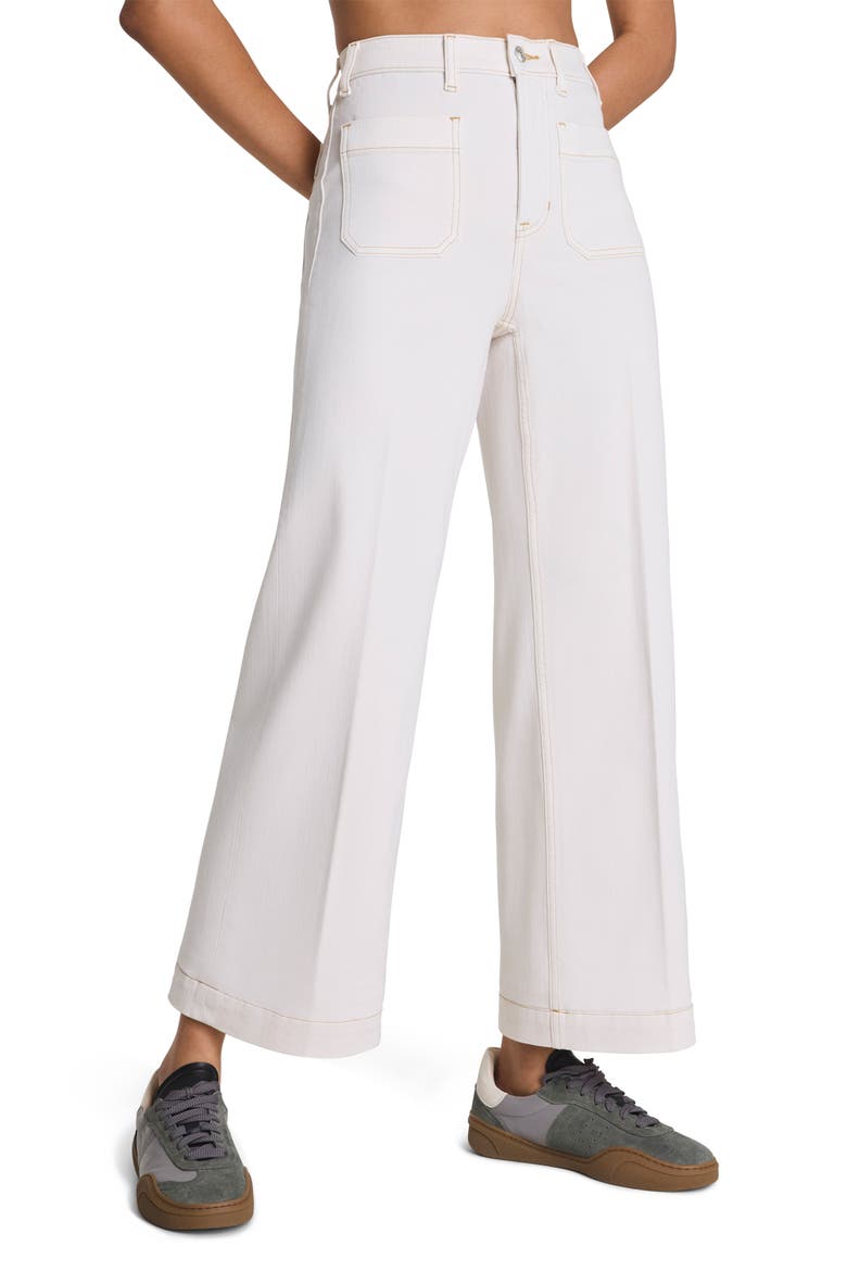 SPANXshape™ Authentic 360 Patch Pocket Crop Wide Leg Jeans, Main, color, ALABASTER