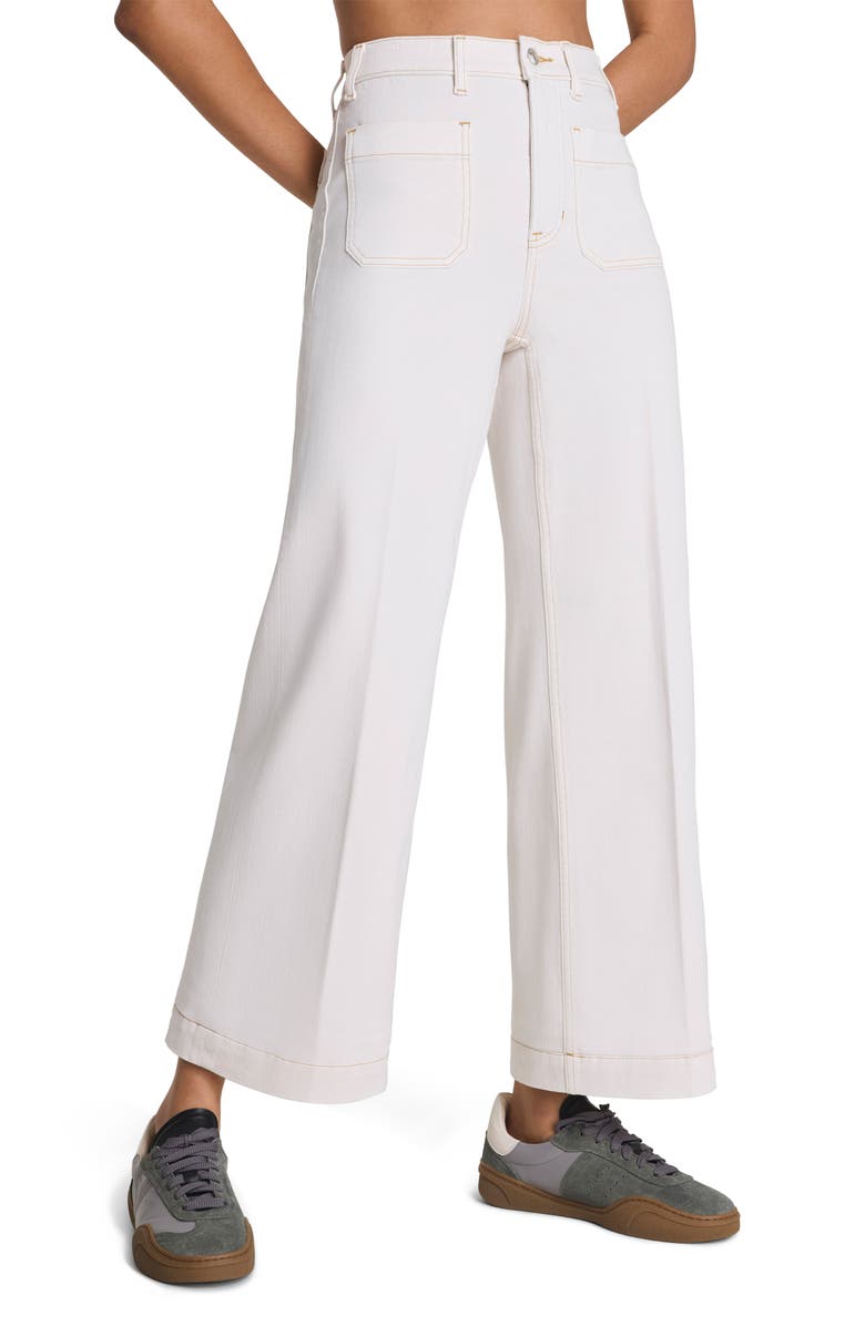 SPANX<sup>®</sup> SPANXshape<sup>™</sup> Authentic 360 Patch Pocket Crop Wide Leg Jeans, Main, color, Alabaster
