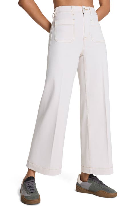 SPANXshape™ Authentic 360 Patch Pocket Crop Wide Leg Jeans (Alabaster)