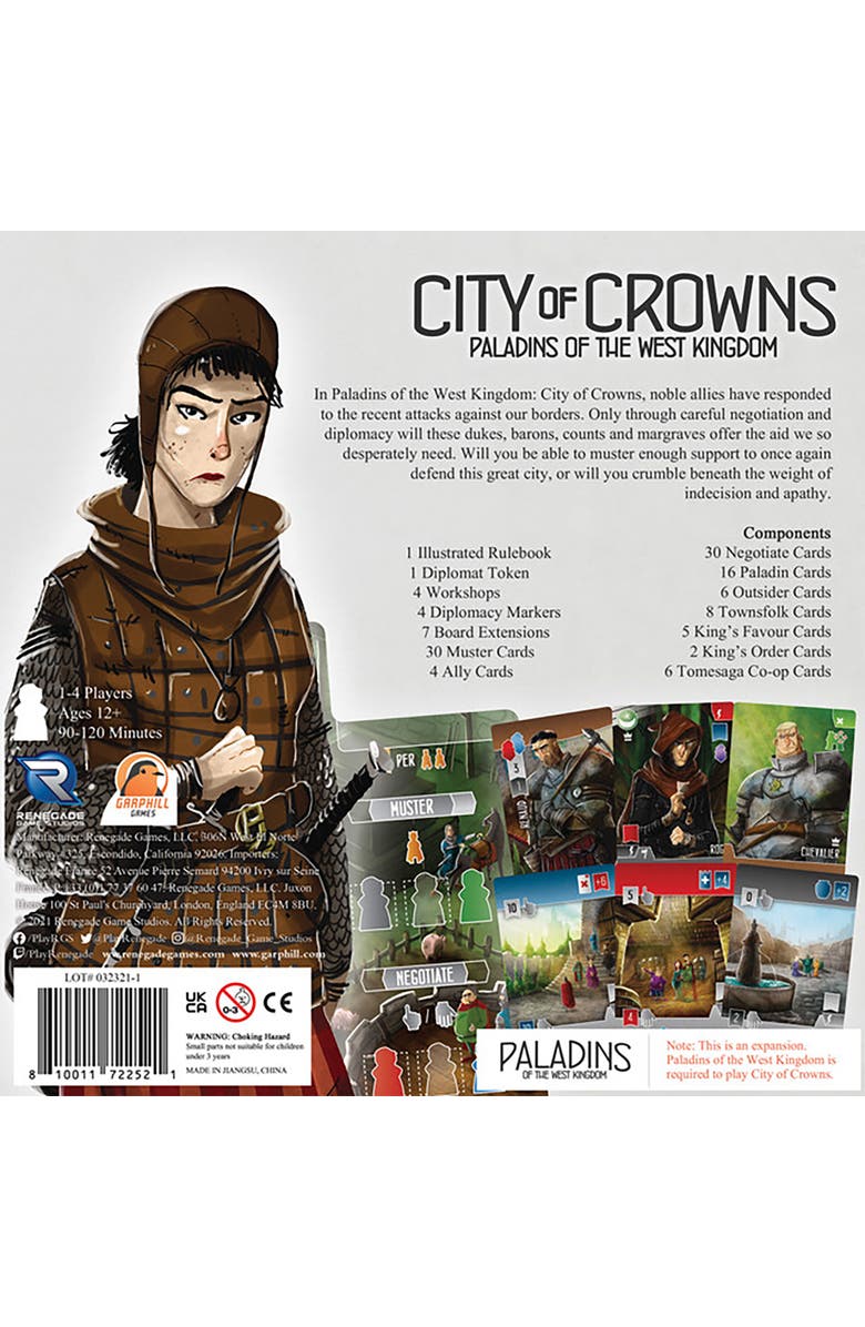Renegade Game Studios Paladins of the West Kingdom City of Crowns, Alternate, color,