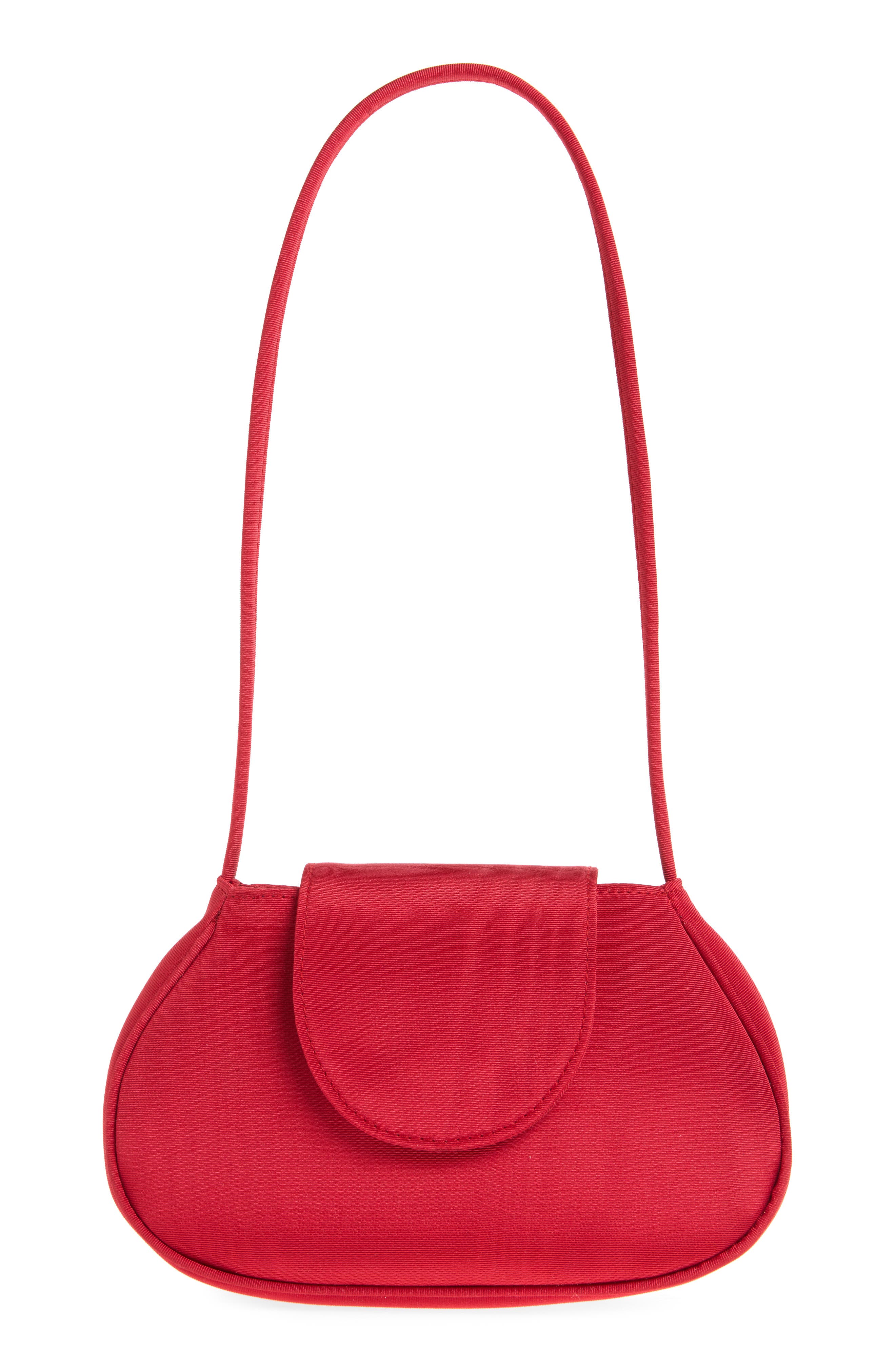 Ineva Moiré Baguette Shoulder Bag, Main, color, RED