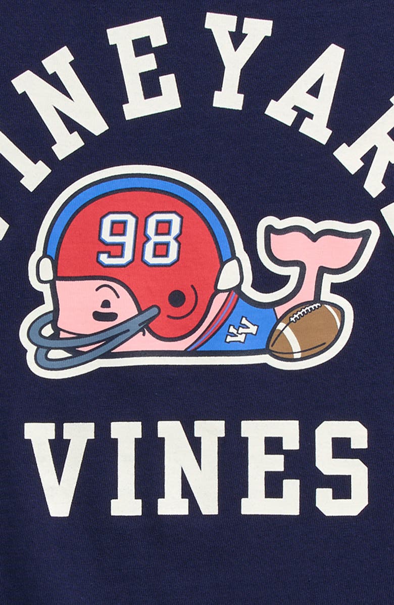 vineyard vines Kids' Football Whale Cotton Graphic T-Shirt, Alternate, color, 