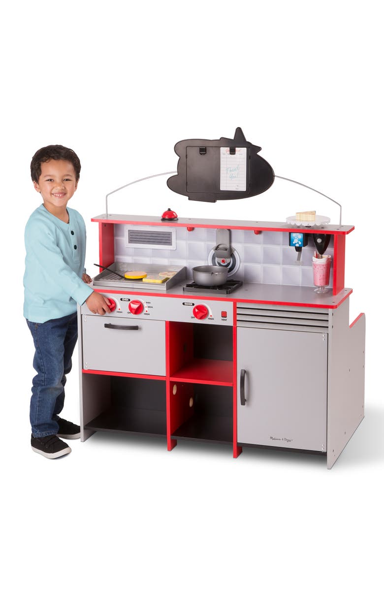 Melissa & Doug Star Double Sided Diner & 41-Piece Restaurant Playset, Alternate, color,