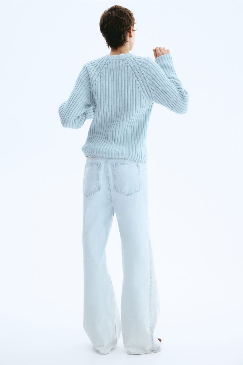 Rib-knit Sweater, Alternate, color, Light blue