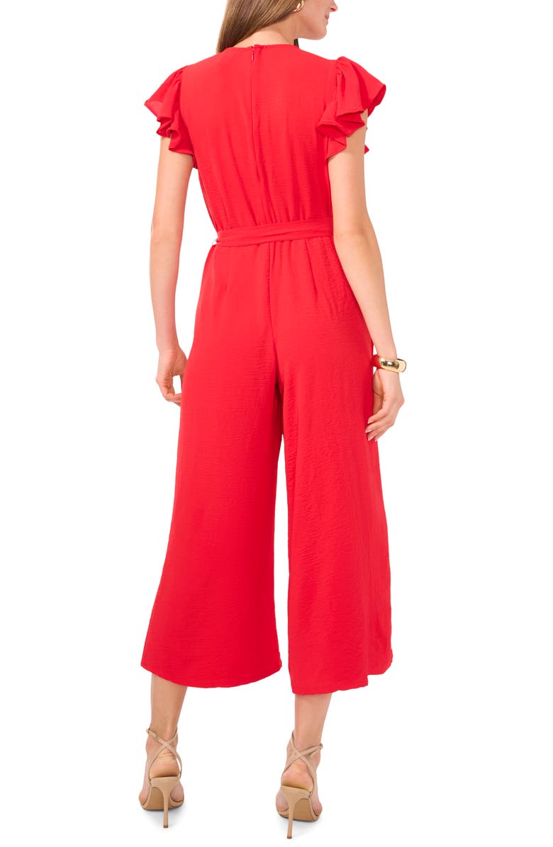 Vince Camuto Flutter Sleeve Wide Leg Jumpsuit, Alternate, color, 