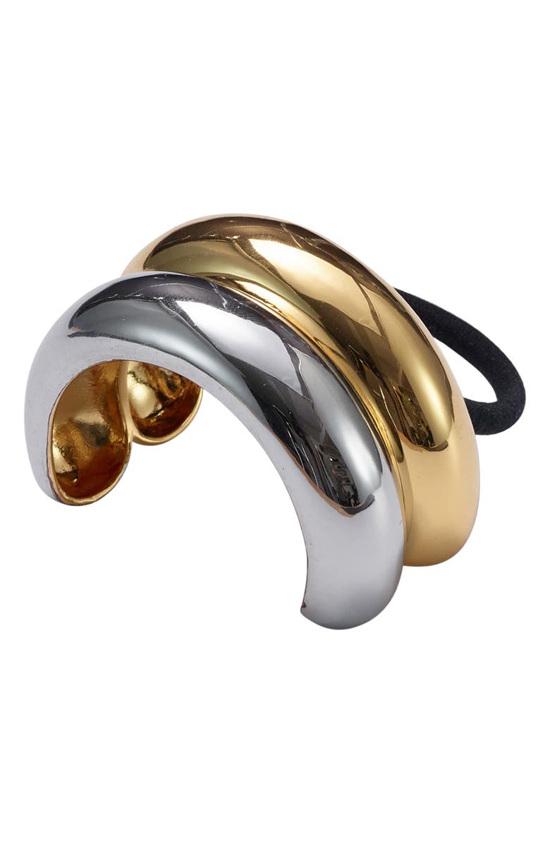 LELET NY Glossy Double Arch Metal Ponytail Cuff, Main, color,