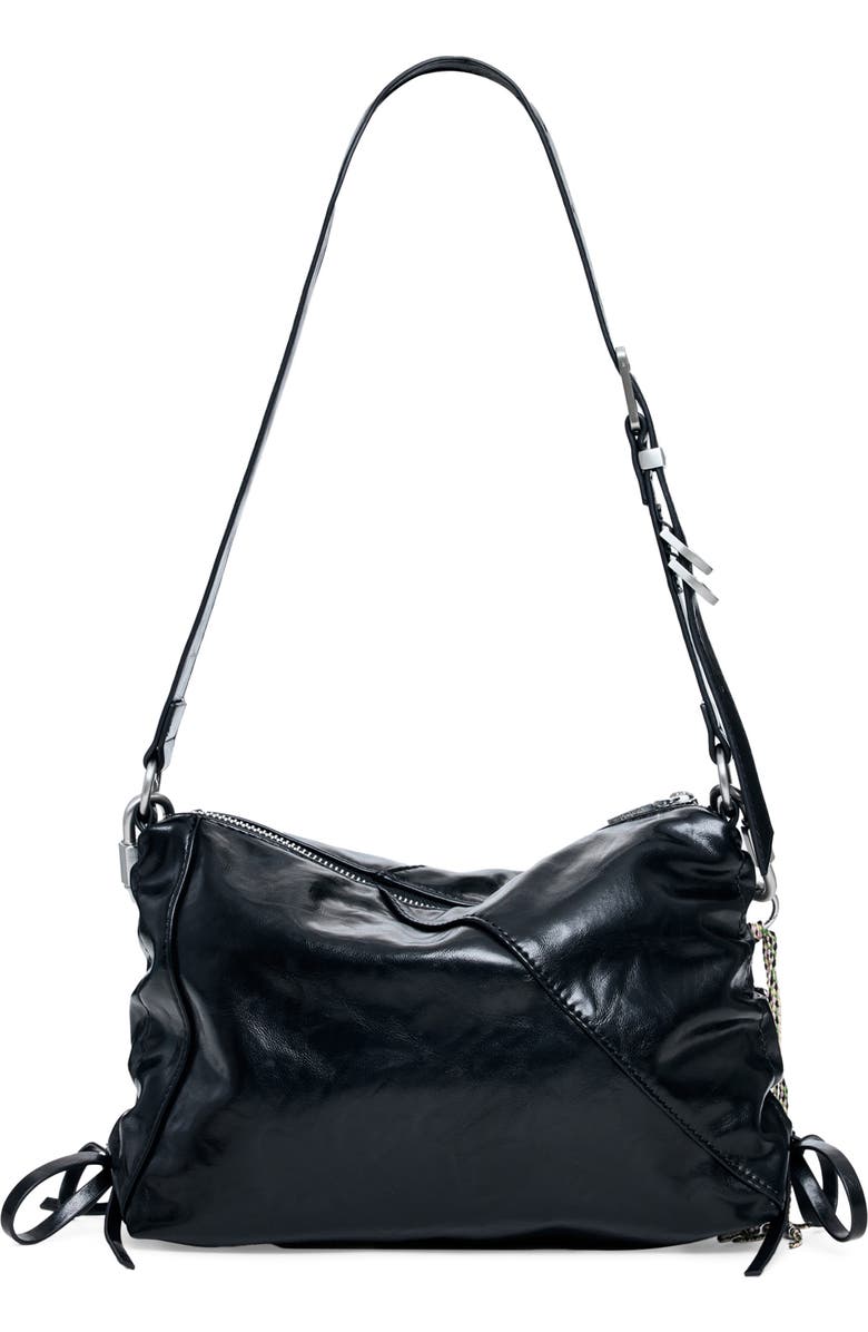 Desigual Charm Strap Faux Leather Shoulder Bag, Alternate, color, Black