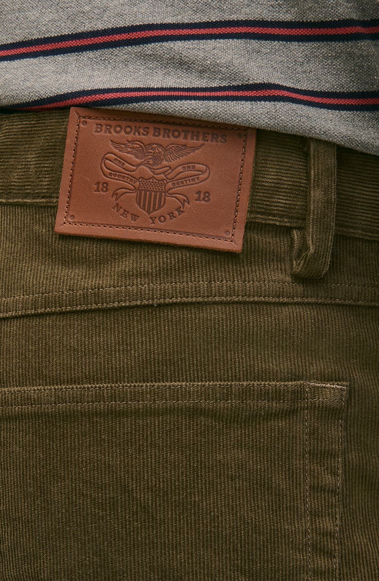 Brooks Brothers Stretch Cotton Corduroy 5-Pocket Pants, Alternate, color, Tarmac